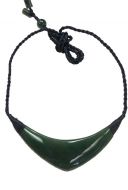 Jade Boomerang Style Pendant Necklace