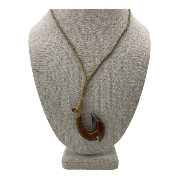 Koa Hook Necklace with Shell