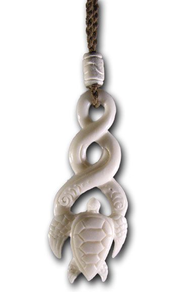 Infinity Symbol with Honu carved from bone