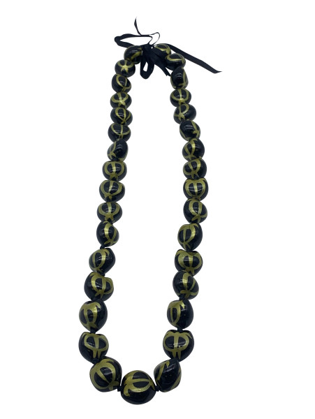 Kukui Nut Lei Necklace - Gold Turtles (Honu)