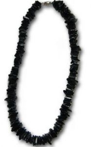 Rose Clam Shell Necklace - Black