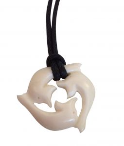 3 Dolphin Circle Pendant Necklace